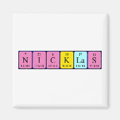 Nicklas periodieke tabelnaam magnet (Voorkant)