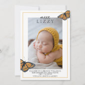 Nickname ontmoeten Baby Butterflies Birth Aankondiging (Voorkant)