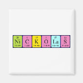 Nickolas periodieke lijstnaam magnet (Voorkant)