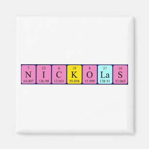 Nickolas periodieke lijstnaam magnet