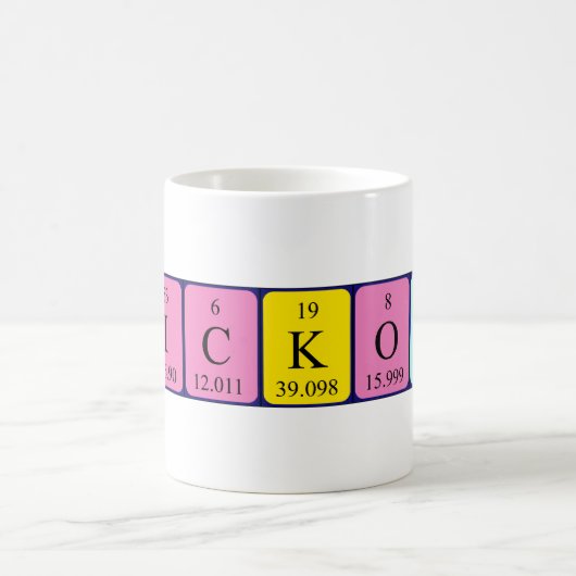 Nickolas periodieke lijstnaam mok (Center)