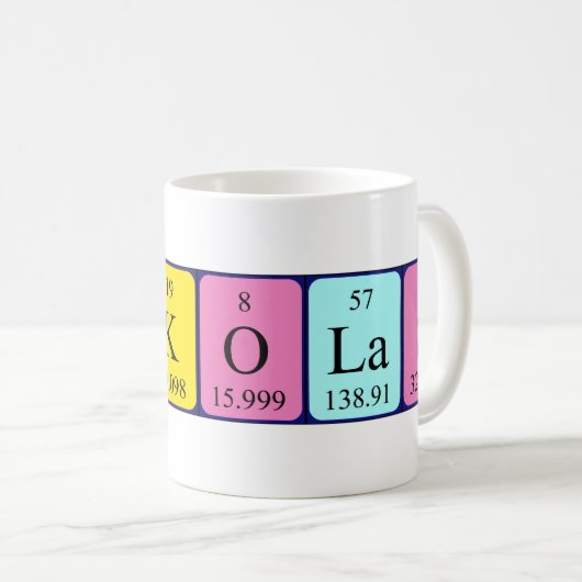 Nickolas periodieke lijstnaam mok (Voorkant rechts)