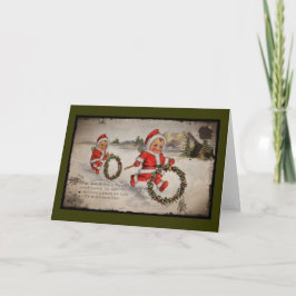 Nicks met Holly Wreaths Feestdagen Kaart