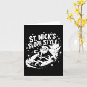 Nicks Slope Style Kerstmis Snowboarden Santa Son Kaart (Gele Bloem)