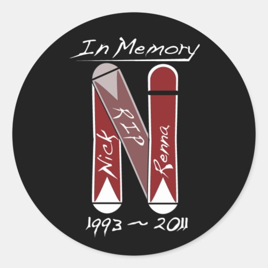 NickStickerBlackLarge Ronde Sticker (Voorkant)