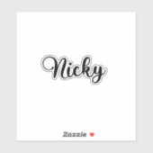 Nicky Naam - Handgeschreven kalligrafie Sticker (Vel)