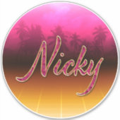 Nicky Vorname Name golden pink Aufkleber Sticker (Voorkant)