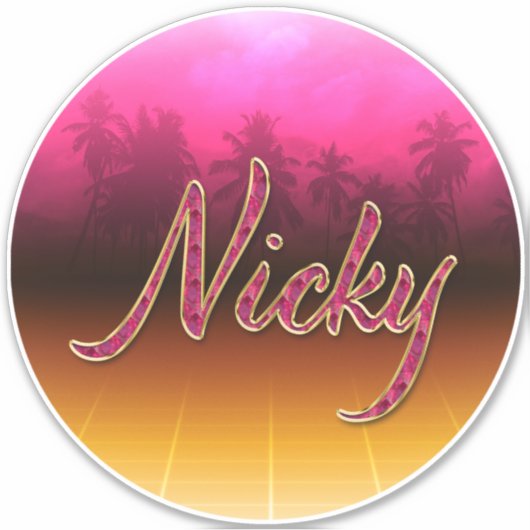 Nicky Vorname Name golden pink Aufkleber Sticker (Voorkant)
