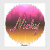 Nicky Vorname Name golden pink Aufkleber Sticker (Vel)