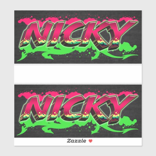 Nicky Vorname Name Graffiti Aufkleber Sticker (Vel)