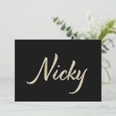 Nicky white gold Handwriting Karte Kaart (Staand voorkant)