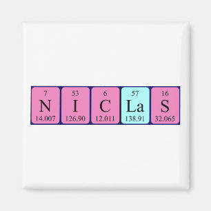 Niclas periodiek table name magnet