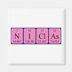 Niclas periodiek table name magnet