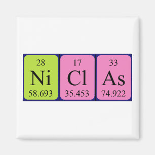 Niclas periodiek table name magnet