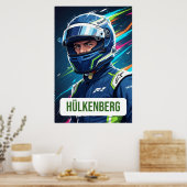 Nico Hülkenberg Racing Helmet Vector – Motorsport Poster (Keuken)