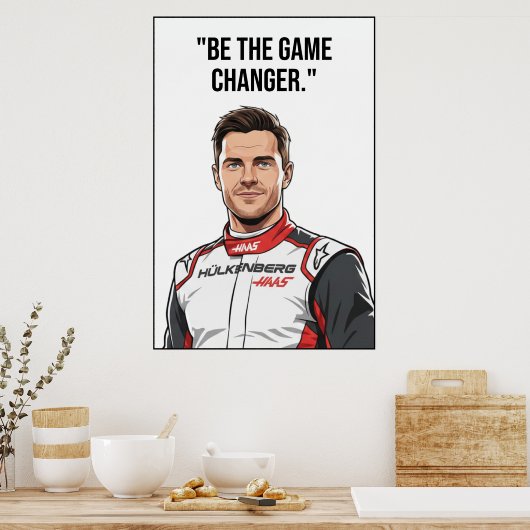 Nico Hülkenberg Racing Vector – Be the Game Change Poster (Keuken)