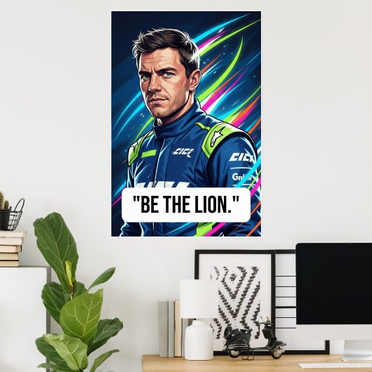 Nico Hülkenberg Racing Vector – Be the Lion Poster (Thuiskantoor)