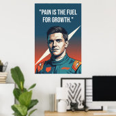Nico Hülkenberg Racing Vector – Pain Is the Fuel Poster (Thuiskantoor)
