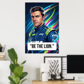 Nico Hülkenberg Racing Vector – Wees de Leeuw Post Poster (Thuiskantoor)