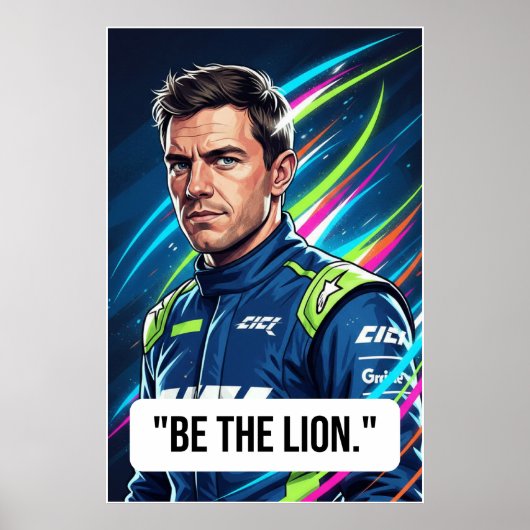 Nico Hülkenberg Racing Vector – Wees de Leeuw Post Poster (Voorkant)