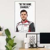 Nico Hülkenberg Racing Vector – Wees de spelverand Poster (Thuiskantoor)
