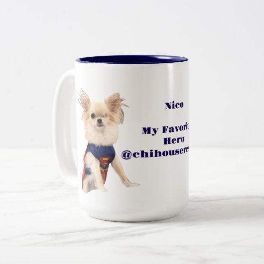 Nico, mijn favoriete held koffiekopje tweekleurige koffiemok (Voorkant links)