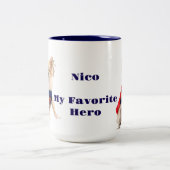 Nico, mijn favoriete held koffiekopje tweekleurige koffiemok (Center)