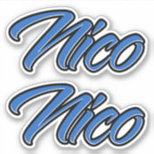 Nico Name blue Aufkleber Sticker Stickerset (Voorkant)