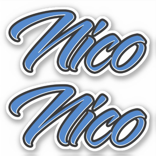 Nico Name blue Aufkleber Sticker Stickerset (Voorkant)