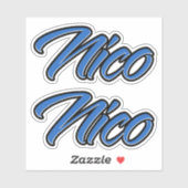 Nico Name blue Aufkleber Sticker Stickerset (Vel)