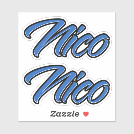 Nico Name blue Aufkleber Sticker Stickerset (Vel)