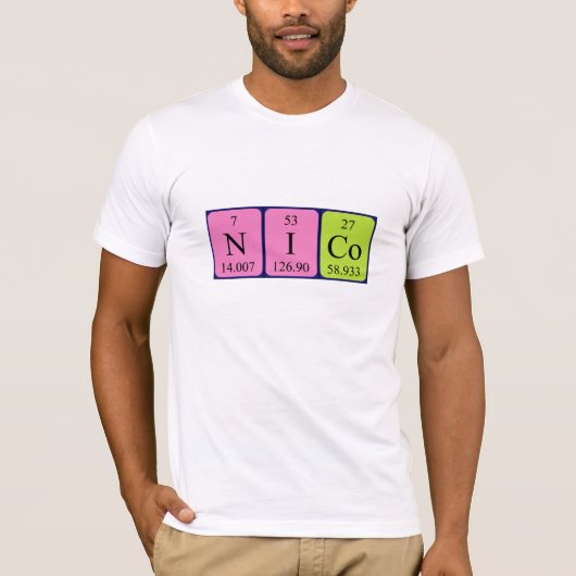 Nico periodiek table name shirt (Voorkant)