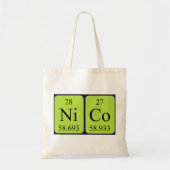 Nico periodieke table name canvas tas (Voorkant)