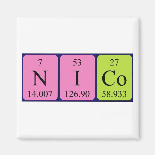 Nico periodieke table name magnet (Voorkant)