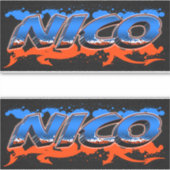 Nico Vorname Name Graffiti Aufkleber Sticker (Voorkant)