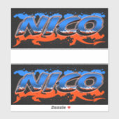 Nico Vorname Name Graffiti Aufkleber Sticker (Vel)