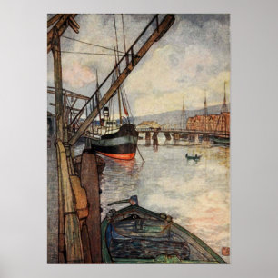 Nico Wilhelm Jungmann ~ Trondhjem Noorwegen Haven  Poster