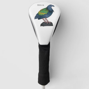 Nicobar duif vogel cartoon illustratie  golfheadcover