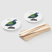 Nicobar duif vogel cartoon illustratie handwaaier (Niet-gemonteerd)