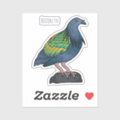 Nicobar duif vogel cartoon illustratie sticker (Vel)