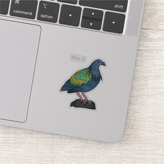 Nicobar duif vogel cartoon illustratie sticker (Detail)