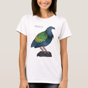 Nicobar duif vogel cartoon illustratie  t-shirt