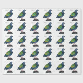 Nicobar pigeon bird cartoon illustratie cadeaupapier (Vlak)