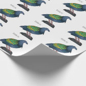 Nicobar pigeon bird cartoon illustratie cadeaupapier (Hoek)