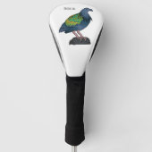Nicobar pigeon bird cartoon illustratie golfheadcover (Voorkant)