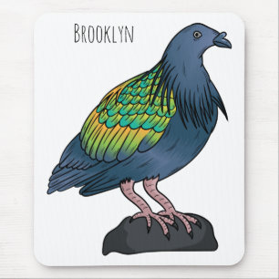 Nicobar pigeon bird cartoon illustratie muismat