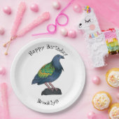 Nicobar pigeon bird cartoon illustratie papieren bordje (Feest)