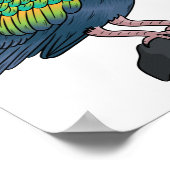 Nicobar pigeon bird cartoon illustratie poster (Hoek)