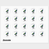 Nicobar pigeon bird cartoon illustratie ronde sticker (Vel)