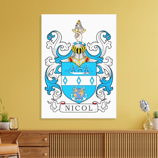 Nicol Family Crest Canvas Afdruk (Insitu (Woonkamer))